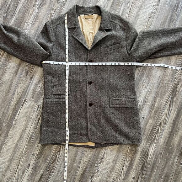 Paper Denim & Cloth Wool Herringbone Blazer 2005 Mens 4 Gray Tweed Sport Coat - Picture 4 of 10